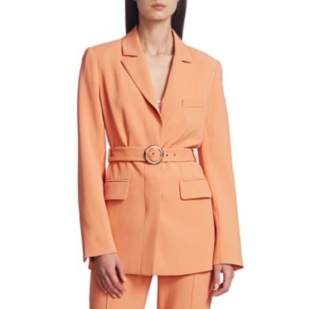 Jonathan Simkhai Nadia Crepe Belted Blazer Women's 4 Notch Collar